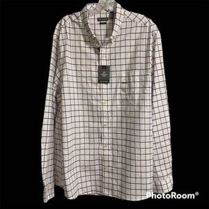 Van Heusen Mens Button Down Long Sleeve Shirt Slim Fit Size XL 17 - 17½